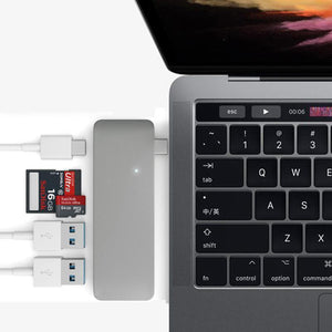 MacBook Pro 5-in-1 Adaptor Port Thunderbolt 3 USB-C Hub for (Type-C, USB, SD, Micro SD)
