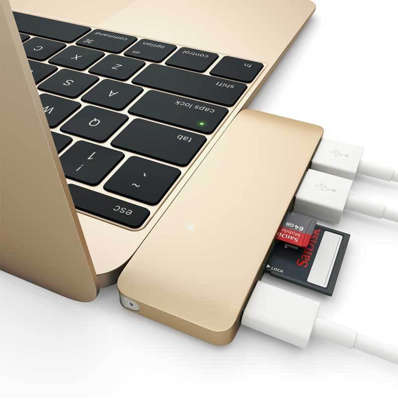 MacBook Pro 5-in-1 Adaptor Port Thunderbolt 3 USB-C Hub for (Type-C, USB, SD, Micro SD)