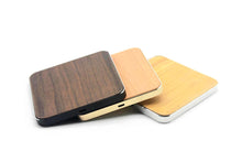Load image into Gallery viewer, Wireless Charging Square Pad Wood &amp; Metal Trim with Fast Charge Qi Technology
