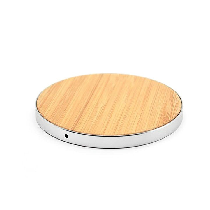 Wireless Charging Pad Wood & Metal Trim with Fast Charge Qi Technology