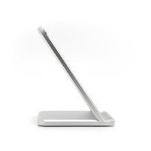 Load image into Gallery viewer, Wireless Charging Stand Wood &amp; Metal Trim with Fast Charge Qi Technology
